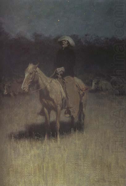 Frederic Remington Cow-Puncher's Lullaby (mk430 china oil painting image